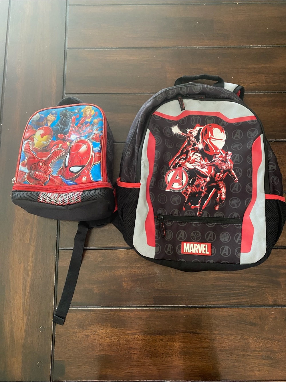Marvel Kids Black, Red & Gray Avengers Backpack with Matching Lunch Bag